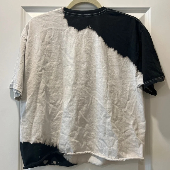 Band Tee Graphic Cropped Tshirt Def Leopard Bleached Distressed Top Urban Street - Picture 3 of 3